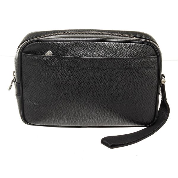 Louis Vuitton Black Leather Kaluga Clutch Bag