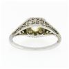 Image 7 : Antique Art Deco 18k Gold European Fancy Yellow Diamond Filigree Engagement Ring