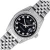 Image 2 : Rolex Mens 36 Stainless Steel Black String Diamond 36MM Oyster Perpetaul Datejus