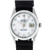 Image 2 : Rolex Mens Stainless Steel MOP Diamond 36MM Datejust Wristwatch With Nylon Strap