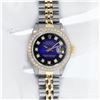 Image 3 : Rolex Ladies 2 Tone Blue Vignette VS Diamond Oyster Perpetual Datejust Wristwatc