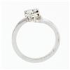 Image 9 : Modern 14K White Gold .84 ctw GIA Heart & Round Cut Diamond Moi et Toi Bypass Ri