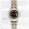 Image 3 : Rolex Ladies 2 Tone Black Diamond Lugs Oyster Perptual Datejust Wristwatch With