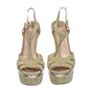 Image 2 : Miu Miu Pistacchio Suede Camoscio Lame Wedges Heels Shoes 39