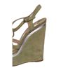 Image 8 : Miu Miu Pistacchio Suede Camoscio Lame Wedges Heels Shoes 39