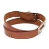Image 4 : Hermes Brown Leather Palladium Plated Kelly Choker Necklace