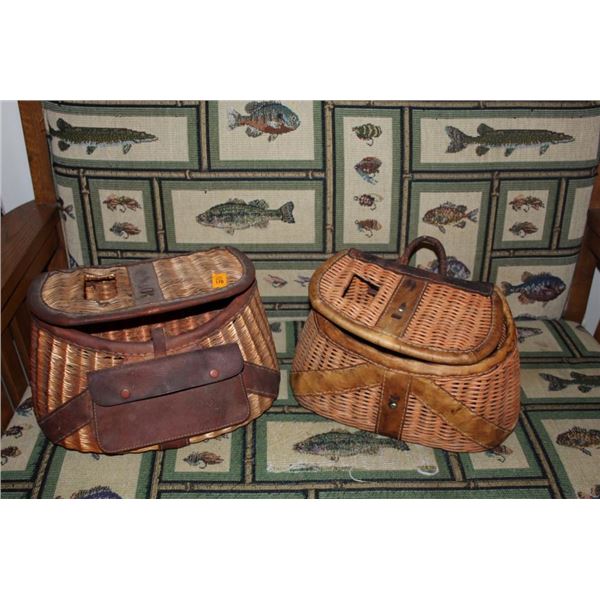 2 Fishing Creel Baskets