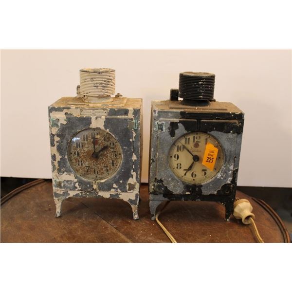 2 GE Refrigerator Advertising Clocks