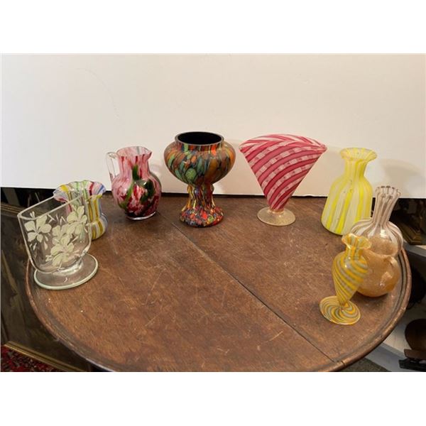 9 Pieces of Art Glass