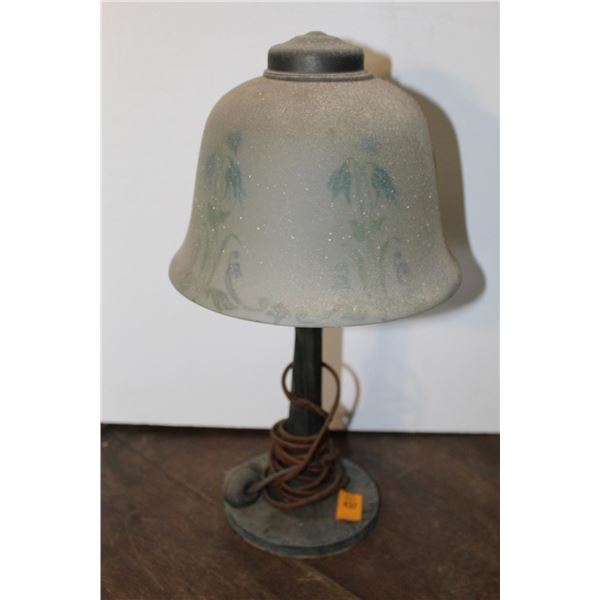 Floral Reverse Painted Lamp