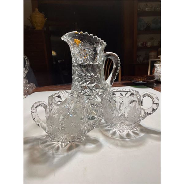 American Brilliant Pitcher, Creamer and Sugar