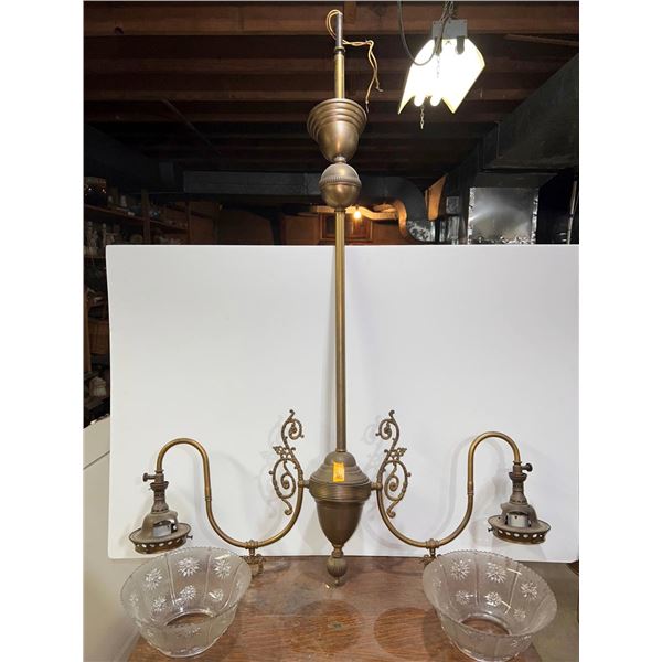 Brass Gas Chandelier