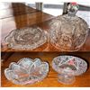 Image 1 : Cut Glass Butter Dish with Cover, Bowls