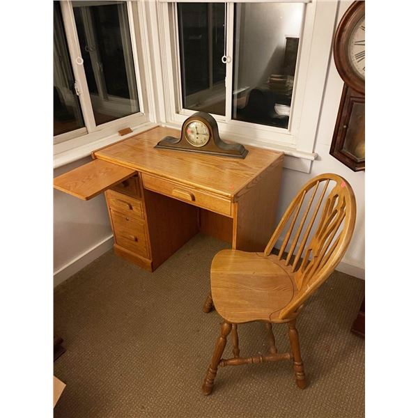 Oak Desk and Chair