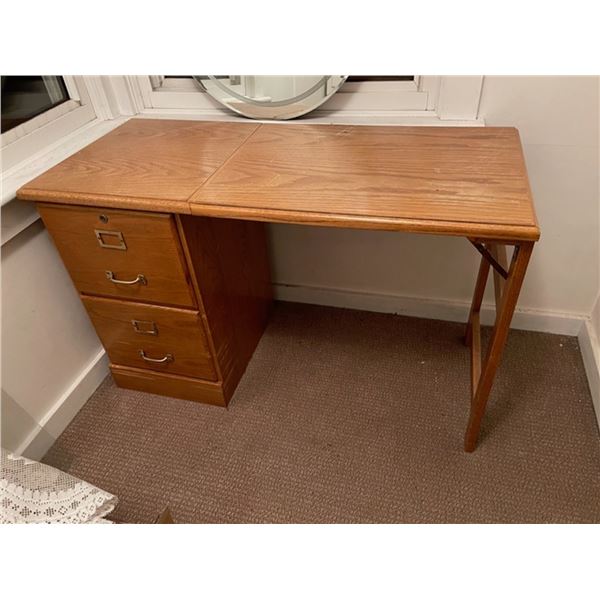 Oak File Cabinet / Desk