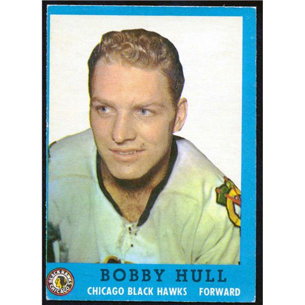 Topps card of Bobby Hull #9, (1962-63) card #33.