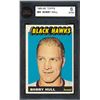 Image 2 : Blackhawks Bobby Hull #9, (1965-66) Card # 59, printed by Topps graded KSA: ENM-6.