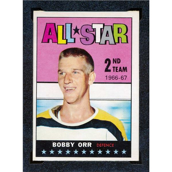 Topps card from Bobby Orr #4 (1967-68) Card #92.