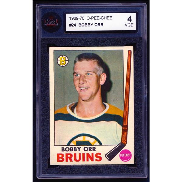 O-Pee-Chee Bobby Orr #4 (1969-70) graded KSA: 4 VGE.