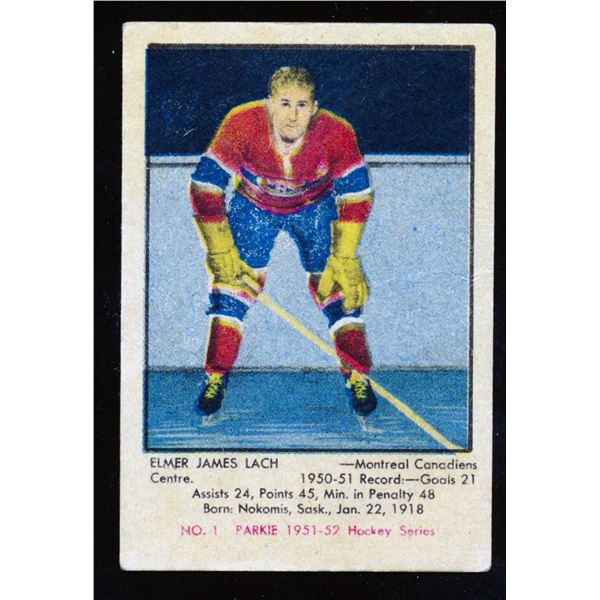 Parhurst card from Elmer Lach #16 (1951-52) card # 1.