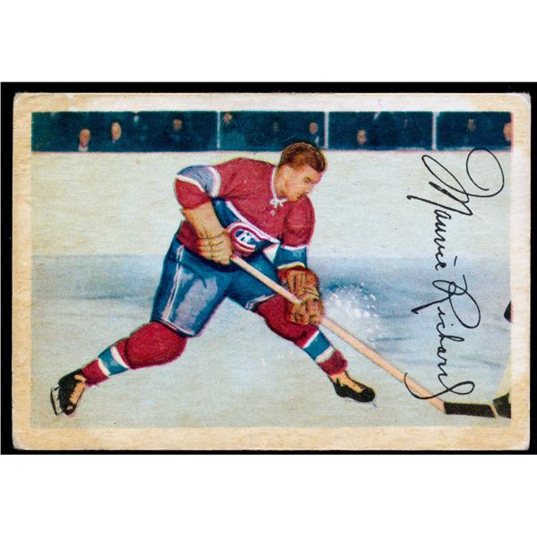 Parkhurst card from Maurice Richard #9 (1953-54) card #24.
