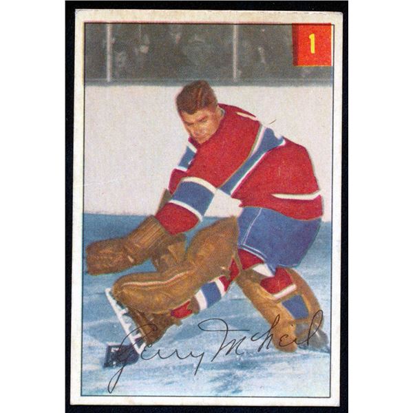 Parkhurst card from Gerry McNeil #1 (1954-55) card #1.
