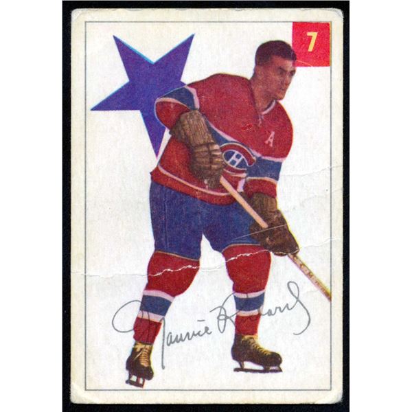 Parkhurst Card from Maurice Richard #9 (1954-55) card #7.