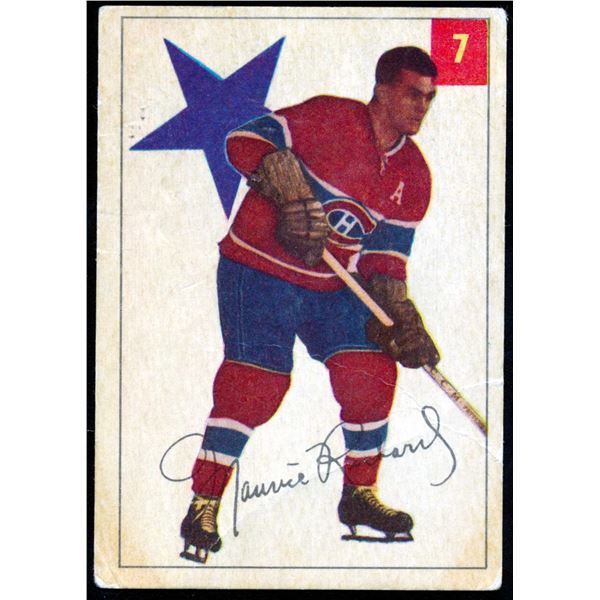 Parkhurst Card from Maurice Richard #9 (1954-55) card # 7.
