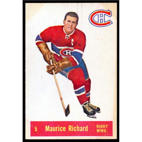 Parkhurst card from Maurice Richard #9 (1957-58) Card #M5.