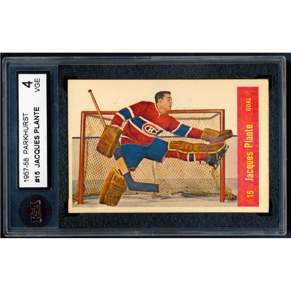 Parkhurst Card of Jacques Plante #M15 (1957-58) KSA rank: 4 VGE.