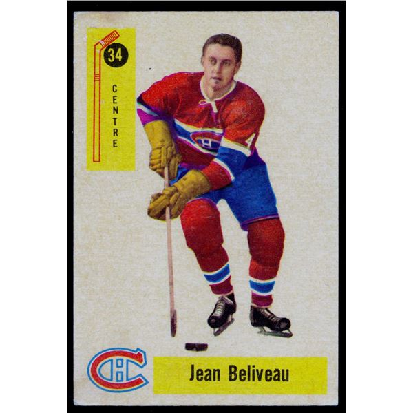 Parkhurst card #4 Jean BÃ©liveau (1958-59) card # 34.