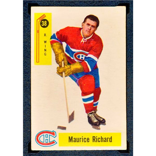 Canadiens Maurice Richard #9, (1958-59) Card # 38, printed by Parkhurst graded KSA: VGE-4.