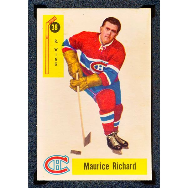 Canadiens Maurice Richard #9, (1958-59) Card # 38, printed by Parkhurst graded KSA: VGE-3.