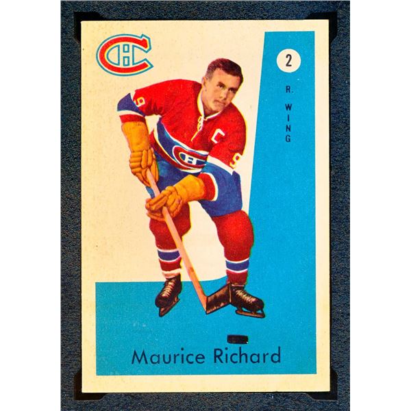 Canadiens Maurice Richard #9, (1959-60) Card # 2, printed by Parkhurst graded KSA: ENM-6.