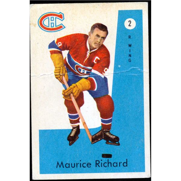 Parkhurst card from Maurice Richard #9 (1959-60) card #2.