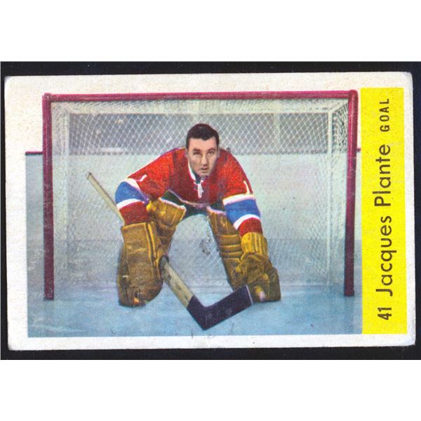 Parkhurst Card of Jacques Plante # 1 (1959-1960) Card # 41.