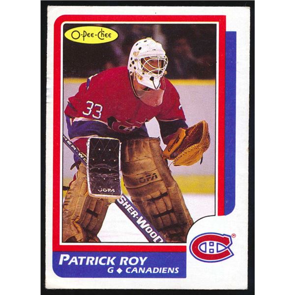 O-Pee-Chee Card from Patrick Roy #33 (1986-87) rookie card # 53.