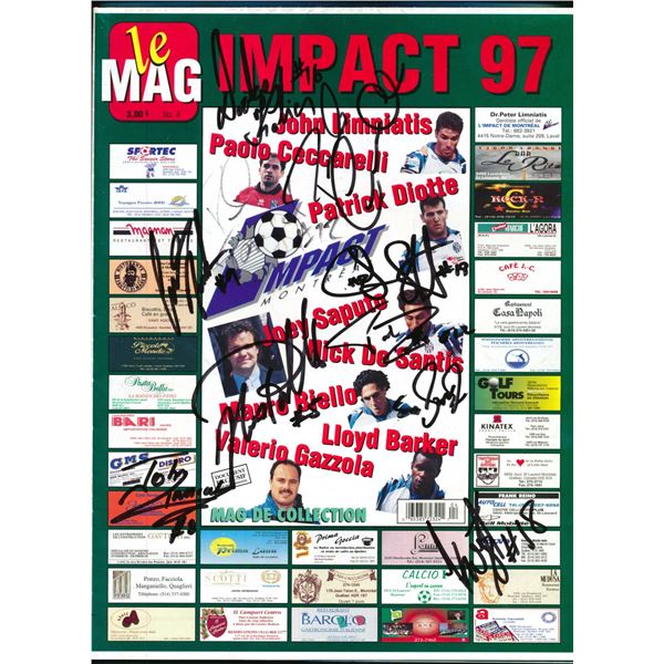 Lot of magazines, flyers and photos autographed by Montreal Impact players.
