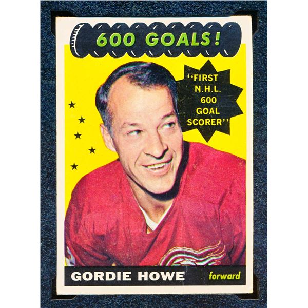 Red Wings Gordie Howe #9, (1965-66) Card #122, printed by Topps graded KSA: VG-3.