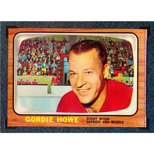 Red Wings Gordie Howe #9, (1966-67) Card #109, printed by Topps graded KSA: ENM-6.