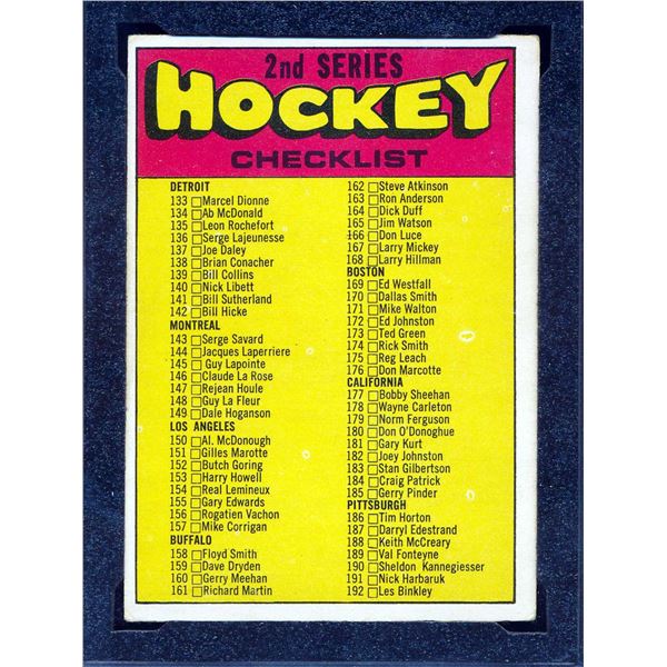 O-Pee-Chee Checklist #2, (1971-72) #264 KSA: EX-5 (Unmarked).