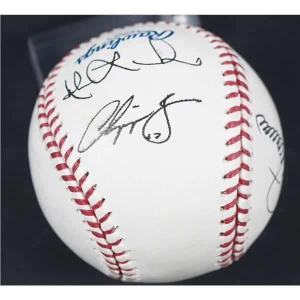 Baseball autographed by Chipper Jones and Fernando Tatis in 2017.