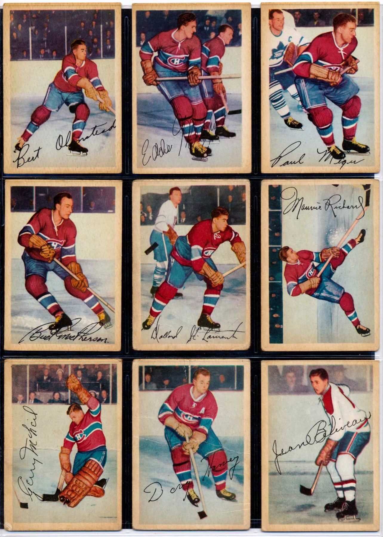 Complete set of field hockey cards (195354) from the Parkhurst company.