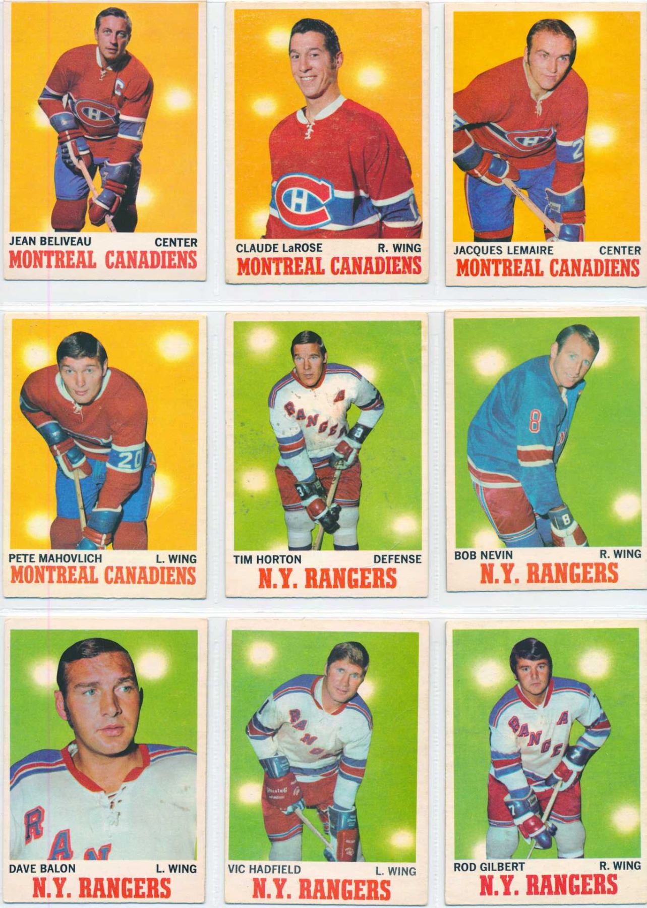 Field hockey cards 197071 OPeeChee complete collection.