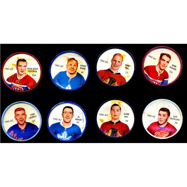 Lot of 83 Hockey chips of the years (1961-62). of the Salada Company.
