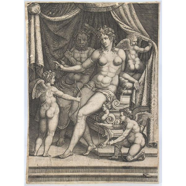 Giorgio Mantovano Copper Engraving, c. 16th Century