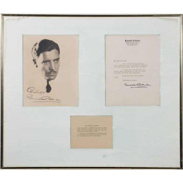 Actor Ronald Coleman, Signed Photo and Letter