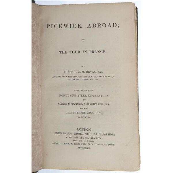 Pickwick Abroad, by George Reynolds, 1839