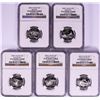 Image 1 : Set of (5) 2006-S Silver Proof State Quarter Coins NGC PF69 Ultra Cameo