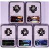 Image 2 : Set of (5) 2006-S Silver Proof State Quarter Coins NGC PF69 Ultra Cameo